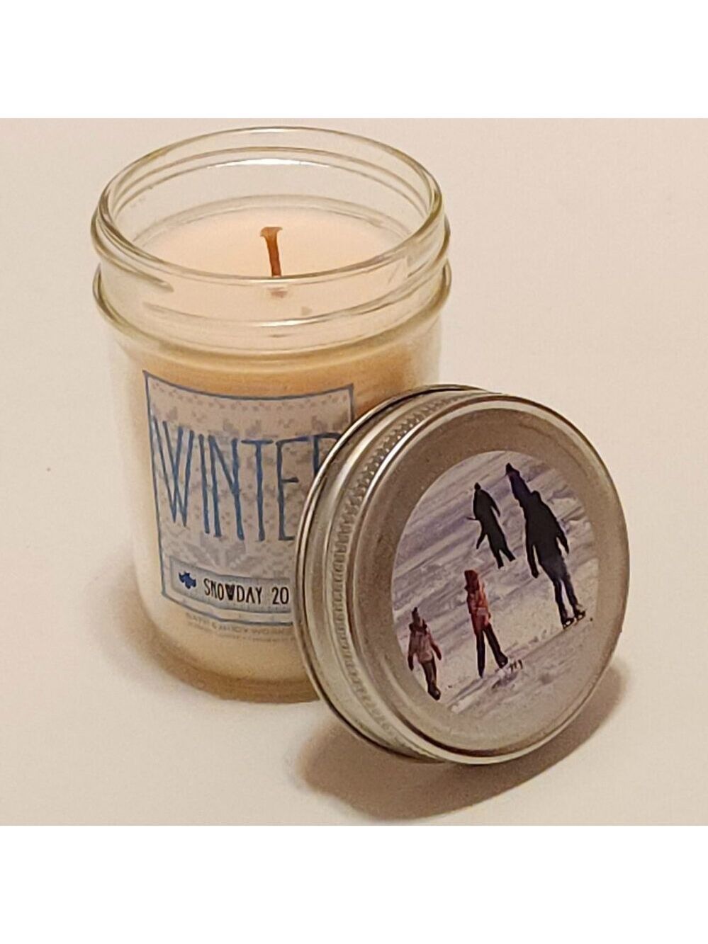 RARE Bath and Body Works Winter Snowday 2013 Mason Jar Candle 170g/6oz.